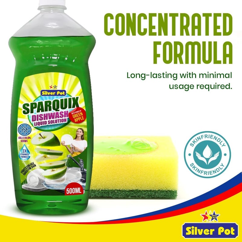 Silver Pot عبوة مزدوجة من سائل غسيل الصحون بالتفاح الأخضر من سيلفر بوت - Image 5